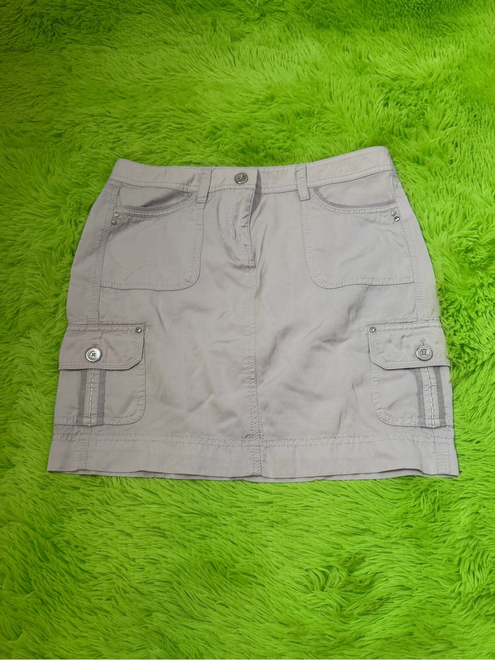 Casual Light Gray Cargo Mini Skirt